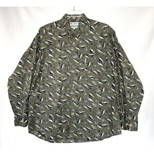 Columbia Trout Fly Fishing All Over Print Novelty Long Sleeve Shirt Men's XL